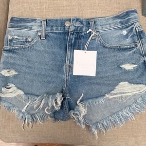 Pistola Frayed Hem Jean Shorts - Light Blue